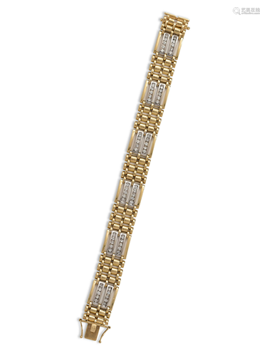 BICOLOR GOLD AND DIAMOND BRACELET