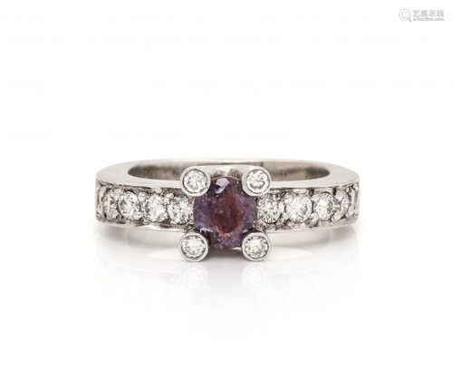 ALEXANDRITE AND DIAMOND RING