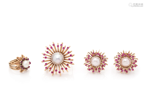 COLLECTION OF CULTURED PEARL, PINK SAPP…