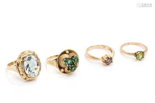 COLLECTION OF GEMSTONE RINGS