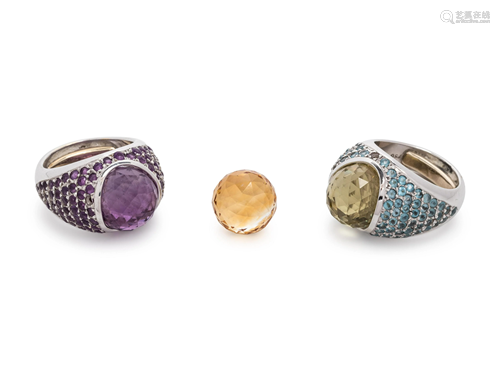 GEMSTONE CONVERTIBLE RING SET