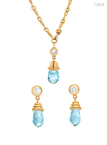 DIAMOND AND AQUAMARINE SET