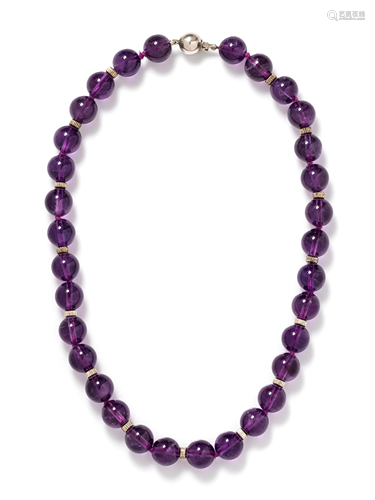 AMETHYST AND STERLING SILVER BEAD NECK…