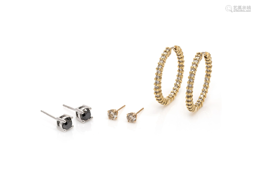 COLLECTION OF DIAMOND EARRINGS