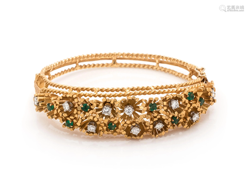 YELLOW GOLD, DIAMOND AND EMERALD BA…