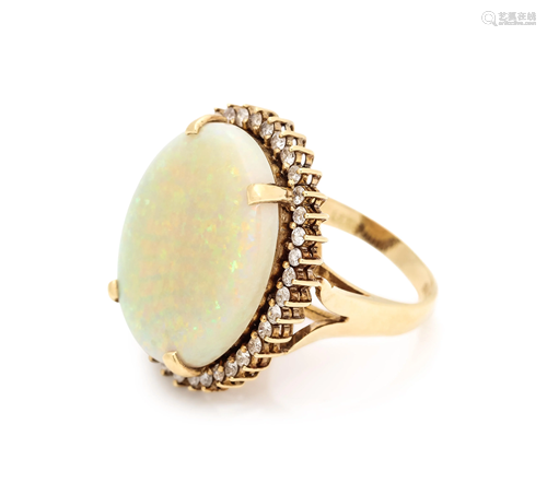 OPAL AND DIAMOND RING