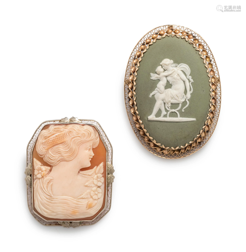 COLLECTION OF CAMEO PENDANT/BROOCHES