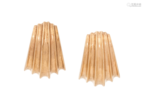 CARTIER, YELLOW GOLD EARCLIPS