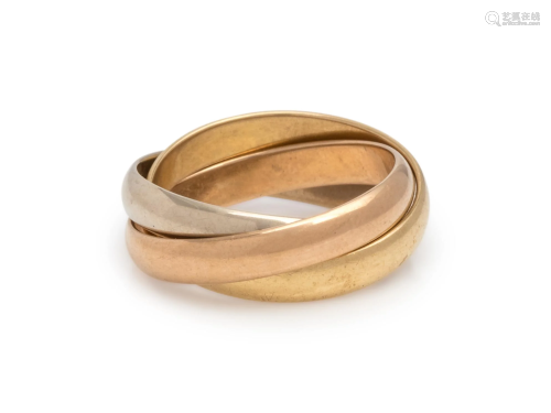 CARTIER, TRICOLOR GOLD 'TRINITY' RING