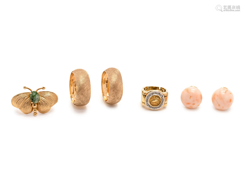 COLLECTION OF YELLOW GOLD JEWELRY