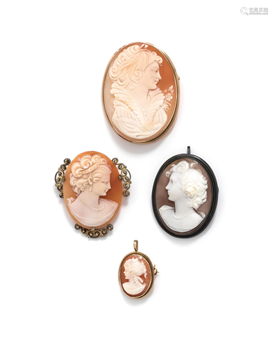 COLLECTION OF CAMEO PENDANT/BROOCHES