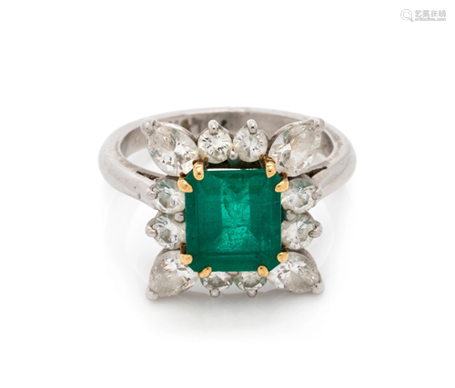 EMERALD AND DIAMOND RING