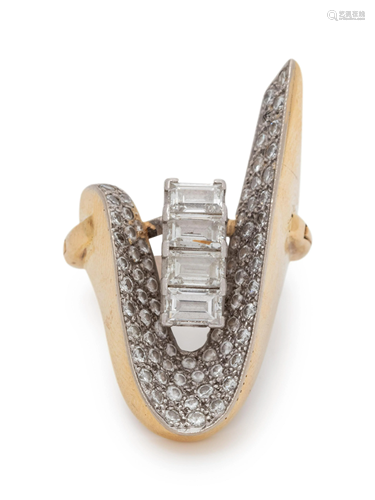 BICOLOR GOLD AND DIAMOND RING