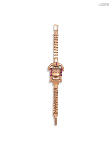 LUCIEN PICARD, RETRO, 14K ROSE GOLD, DIAMOND …