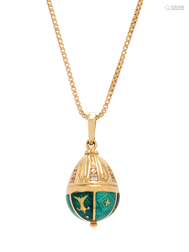 FABERGE, YELLOW GOLD, DIAMOND AND ENA…