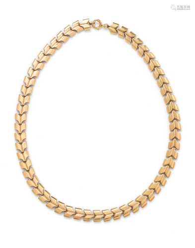 TIFFANY & CO., YELLOW GOLD NECKLACE