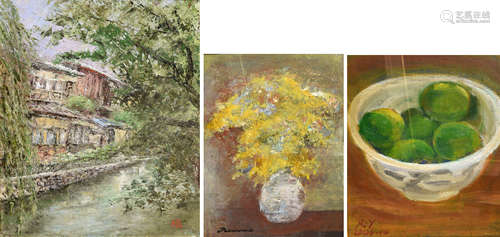 THREE  OLD  OIL  PAINTINGS