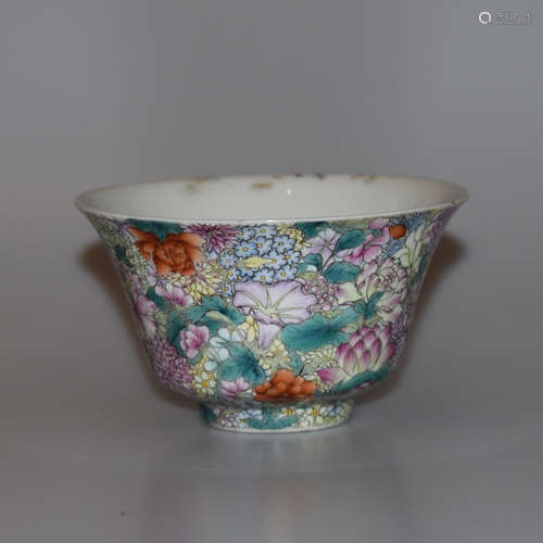 EXTRAORDINARY QIANLONG MILLE FLEUR BOWL