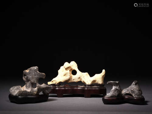 THREE SCHOLARS ROCKS, 18-19TH CENTURY