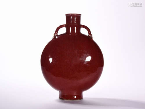 A COPPER RED GLAZED MOON FLASK, QING DYNASTY