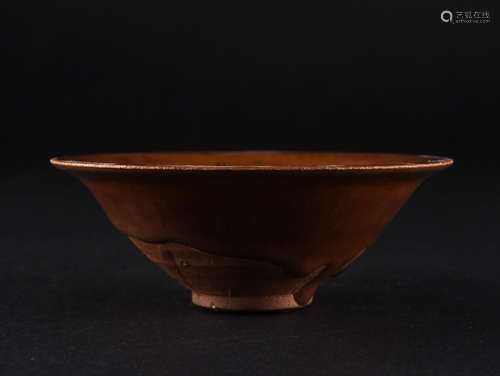 A JIAN TYPE PERSIMON TEA BOWL, SUNG DYNASTY