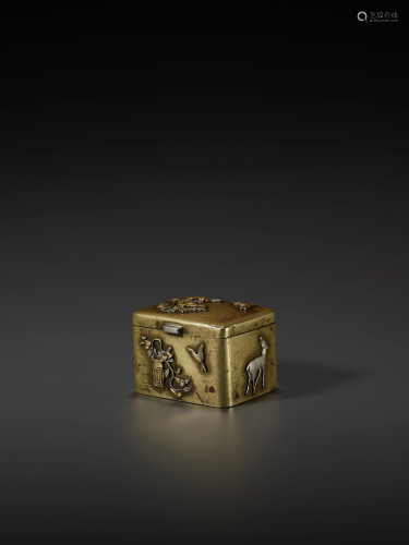 A GOLD AND SILVER INLAID SENTOKU BOX