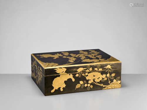 A LARGE RYOSHIBAKO LACQUER DOCUMENT BOX