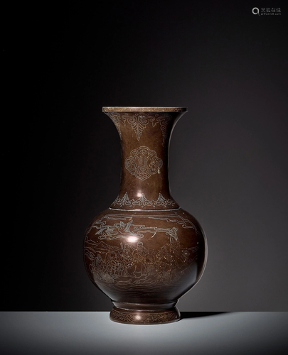 A SHISOU BAXIAN BRONZE VASE, KANGXI