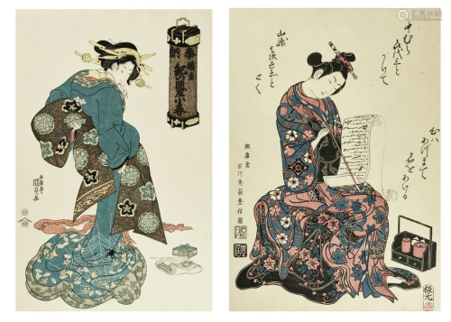 TWO JAPANESE COLOR WOODBLOCK PRINTS