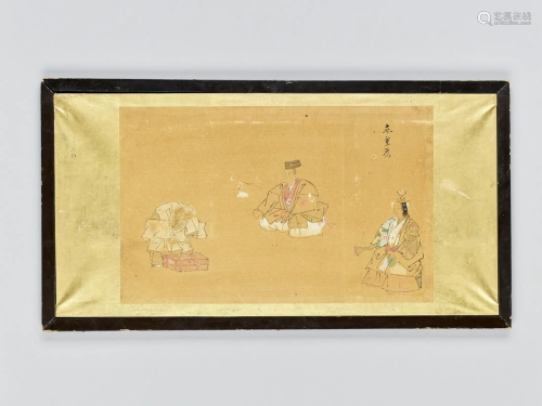 A SMALL PAINTING OF TAOIST FIGURES, 19TH CENT…