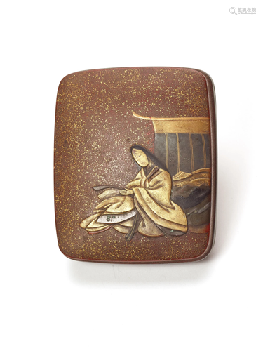 A RARE LACQUERED KOGO DEPICTING ONO NO…