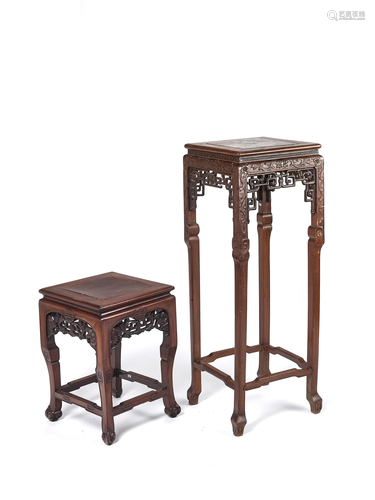 ONE CHINESE HARDWOOD HIGH TABLE & …