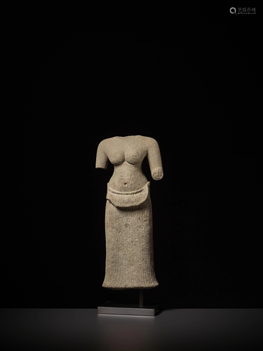 A FEMALE SANDSTONE TORSO, KOH KER