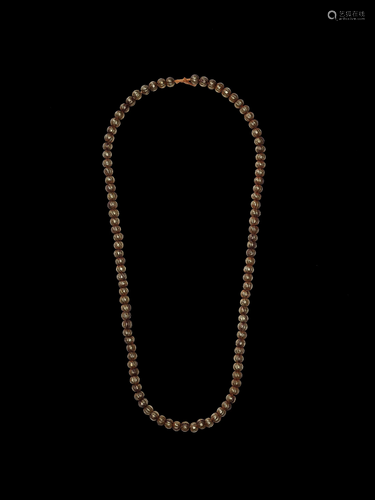 A BURMESE NECKLACE WITH 100 GILT DRY LACQUER…