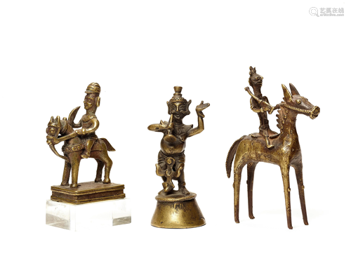 A GROUP OF THREE BASTAR BRONZE FIGURES, 19…