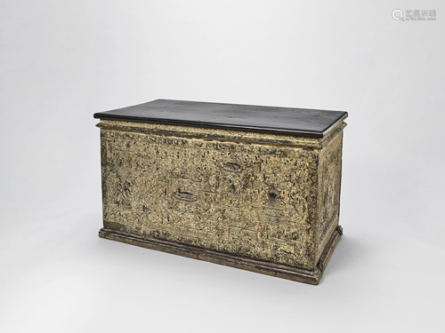 A RARE GILT-LACQUER WOOD CHEST, c. 1850-1880