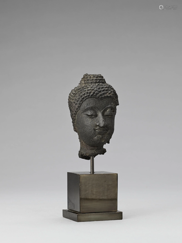 A BRONZE HEAD OF BUDDHA, SUKHOTHAI