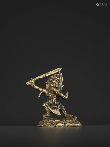 A MINIATURE BRONZE BEGTSE, QING