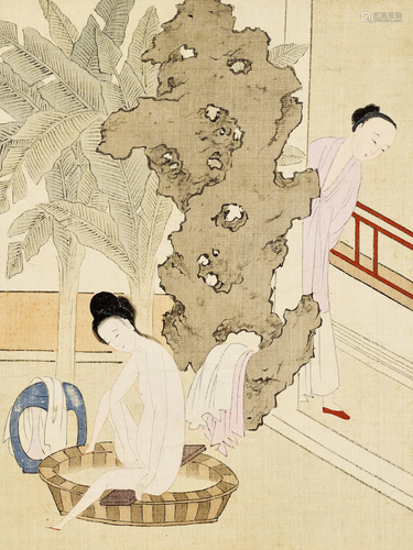 AN UNUSUAL EROTIC PAINTING, QING