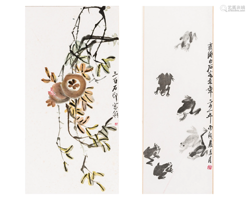 TWO CHINESE OFFSET-PRINTS,BY QI BAISHI (1864-1…