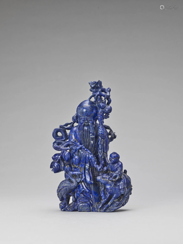 A LAPIS LAZULI FIGURE OF SHOULAO, QING