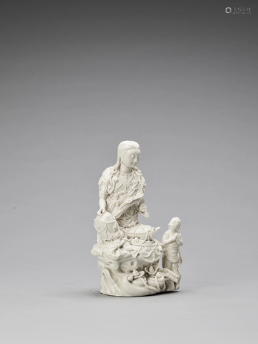 A WHITE GLAZED DEHUA PORCELAIN GUANYI…