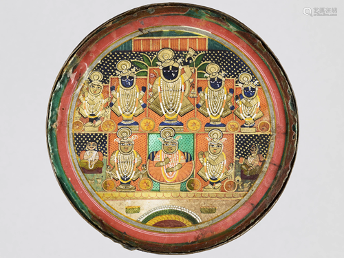 AN INDIAN BRASS TRAVEL SHRINE, 19c.