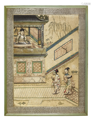 A SOAPSTONE-INLAID XIXIANG JI PANEL, QIANLONG