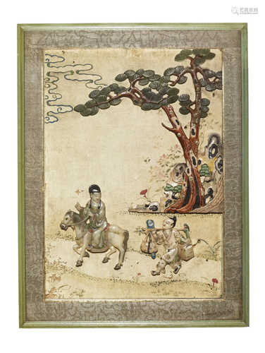 A SOAPSTONE-INLAID XIXIANG JI PANEL, QIANLONG