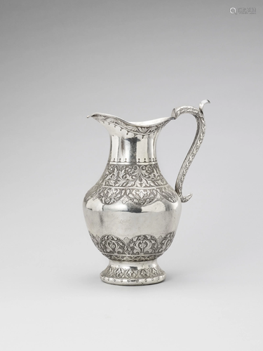 A VERY LARGE SILVER PITCHER, 19TH CENTURY