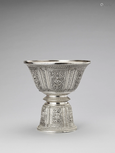 A LARGE RATTANAKOSIN SILVER GOBLET