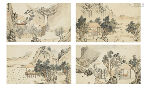 A SET OF FOUR PAINTINGS, QING