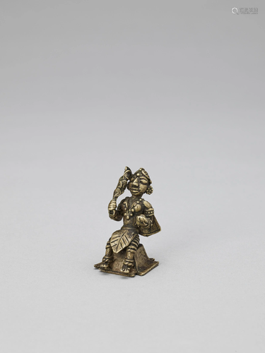 A BASTAR BRONZE OF A SEATED DEVI, 19TH CENTURY