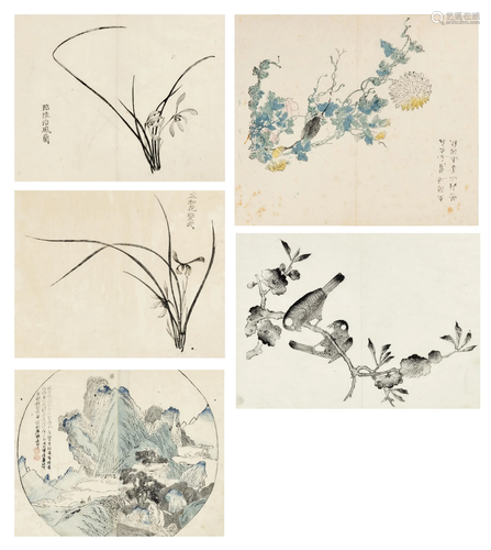 FIVE CHINESE WOODBLOCK PRINTS